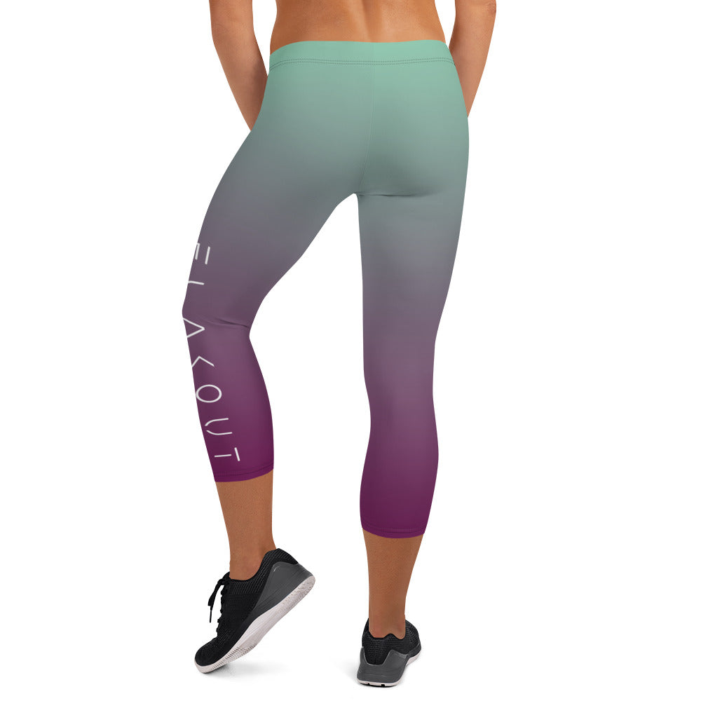 Wineberry Blossom Women's Capri Leggings - FLAKOUT