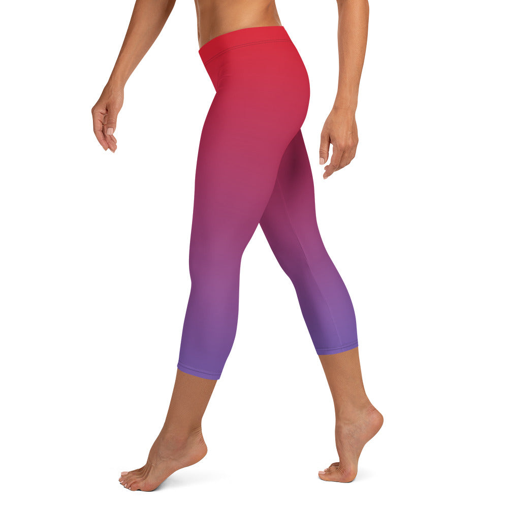 Magenta Aurora FLAKOUT Sport Women's Capri Leggings - FLAKOUT