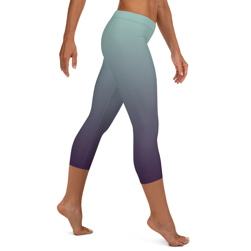 Aqua Nocturne Women's Capri Leggings - FLAKOUT