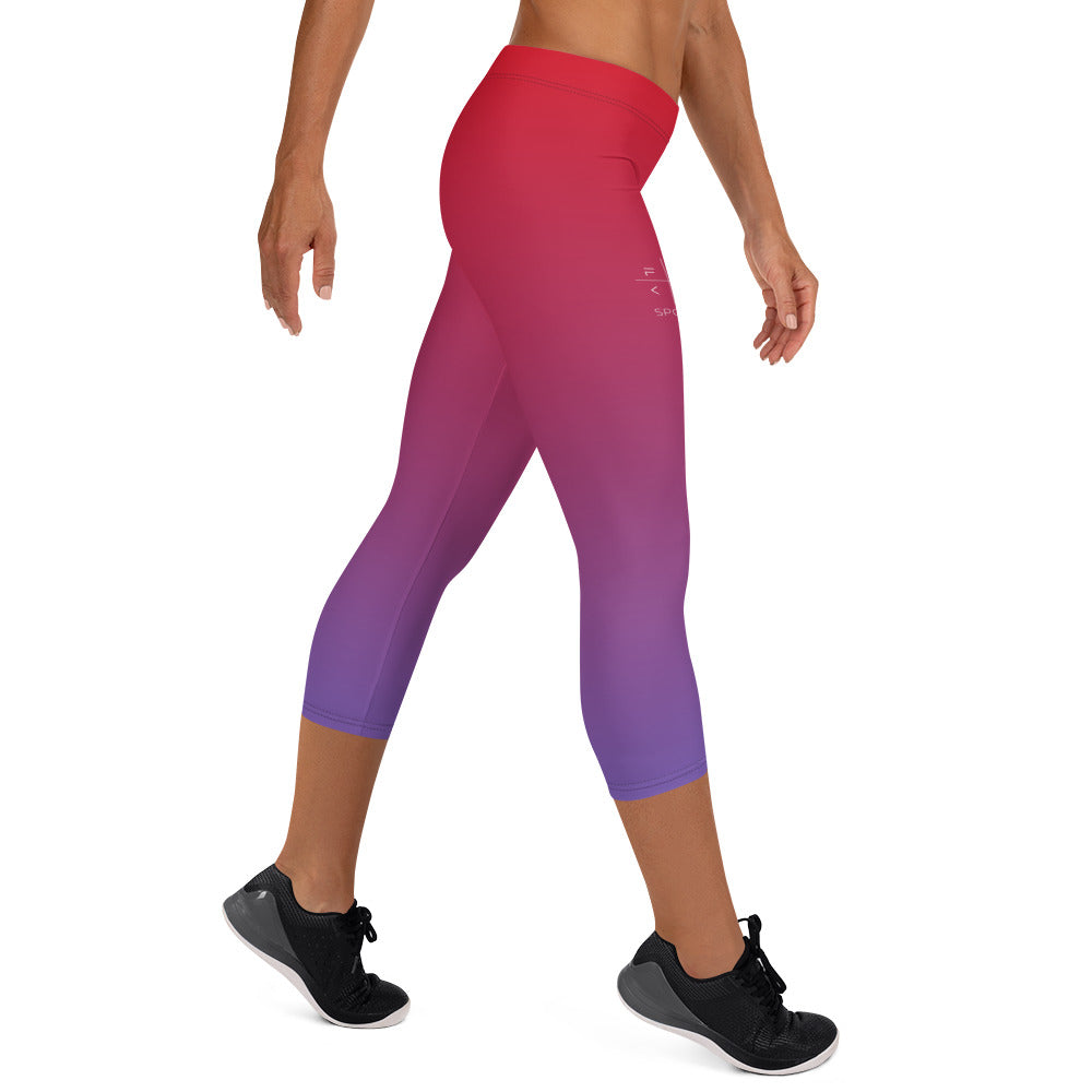 Magenta Aurora FLAKOUT Sport Women's Capri Leggings - FLAKOUT