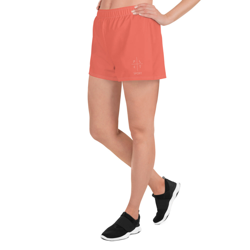 FLAKOUT Sport Coral Crush Women’s Recycled Athletic Shorts - FLAKOUT