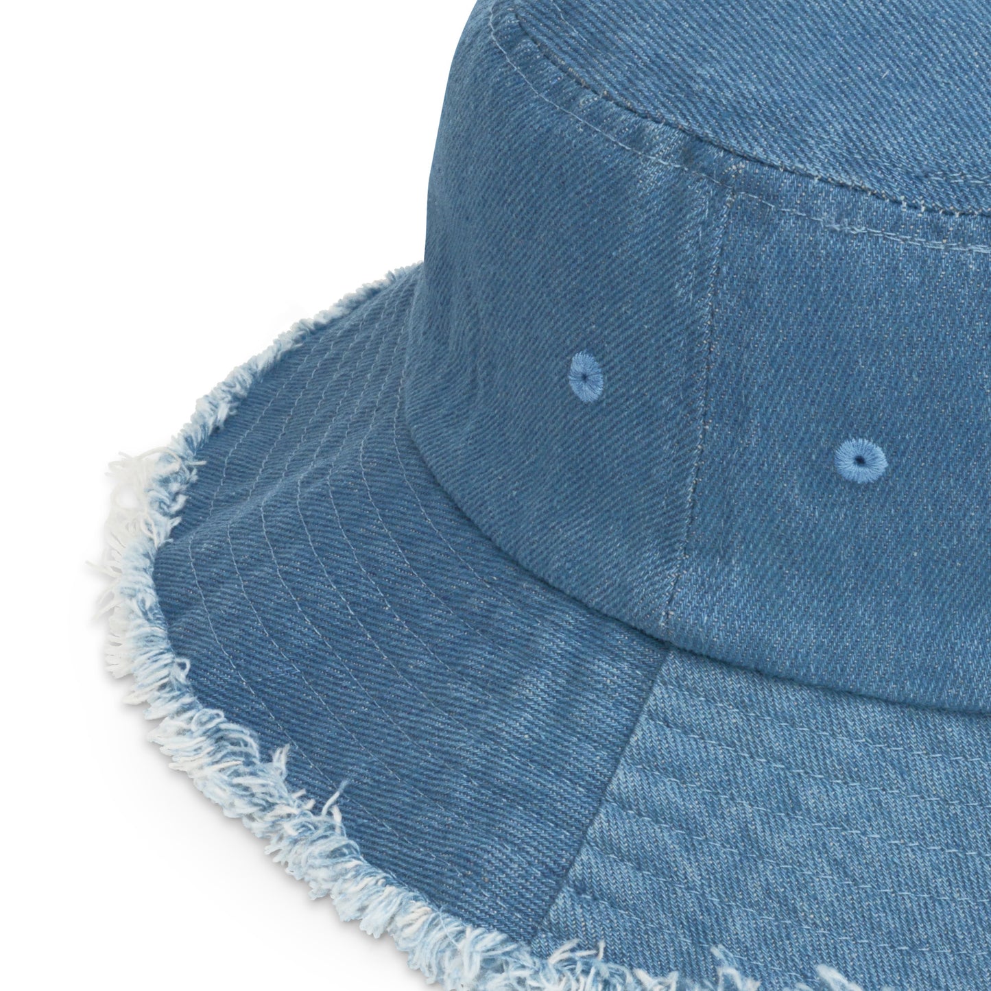 FLAKOUT Logo Embroidered Distressed Denim Hat - FLAKOUT