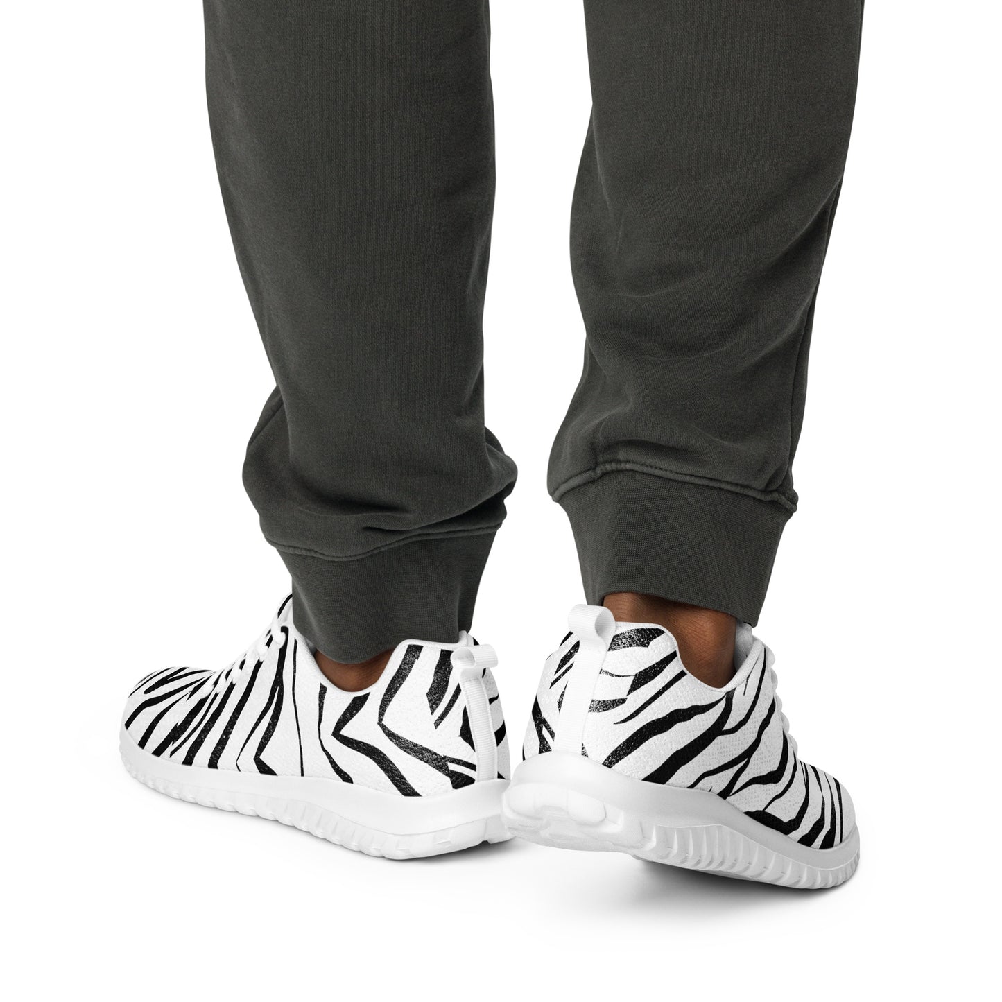 Striped Zebra Vibrance Men’s Athletic Shoes - FLAKOUT