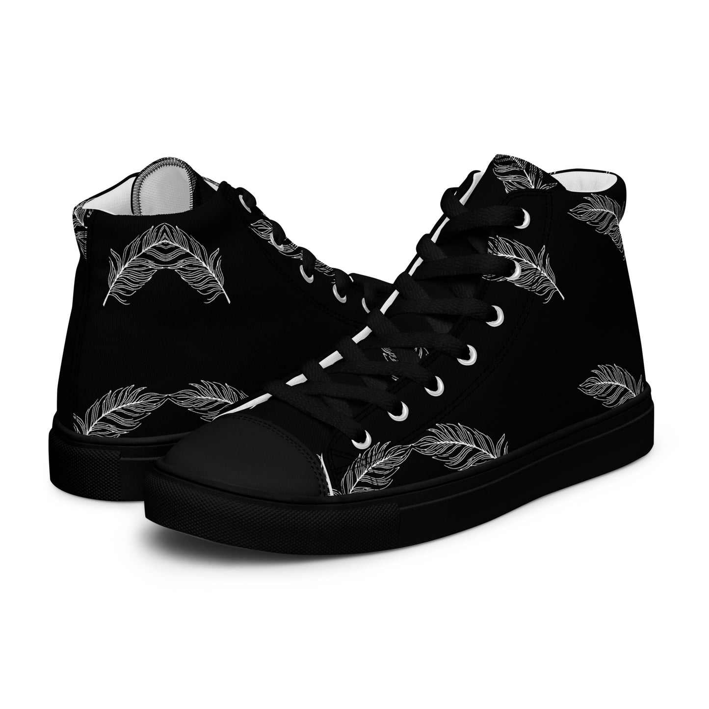 Ethereal Plumes Men’s High Top Canvas Shoes - FLAKOUT