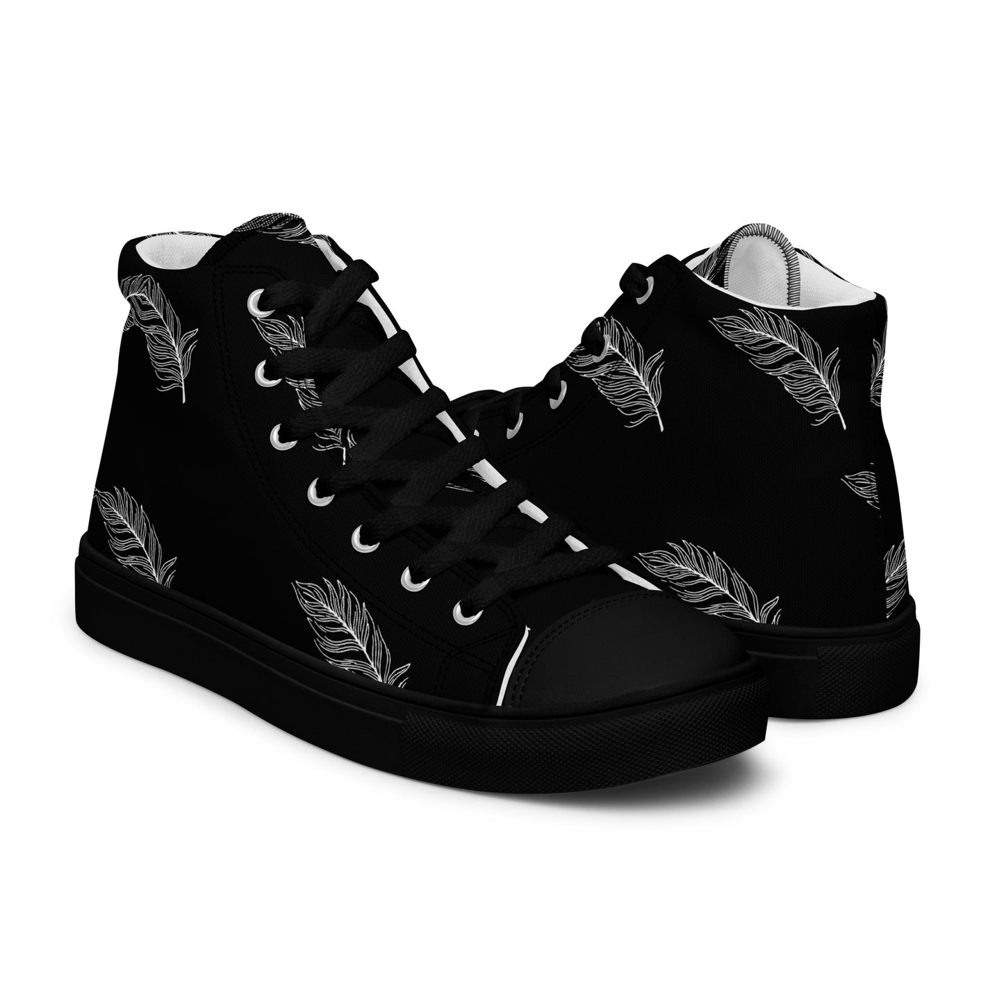 Ethereal Plumes Men’s High Top Canvas Shoes - FLAKOUT