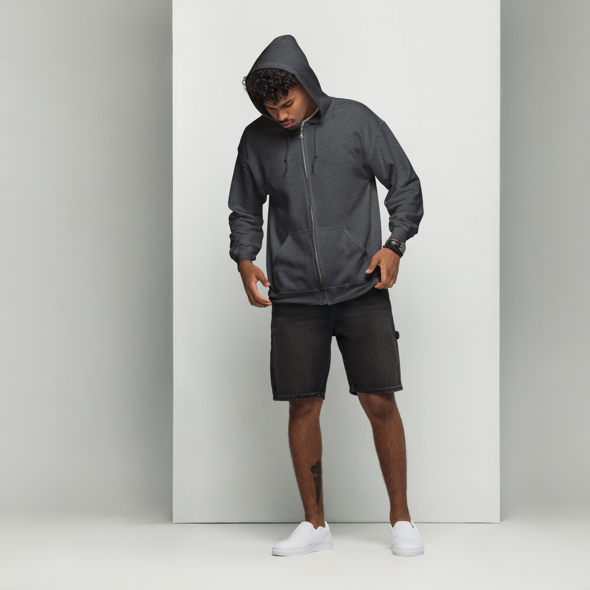 Streetwise Urbanity Heavy Harmony Fusion Zip Hoodie - Dark Heather - FLAKOUT