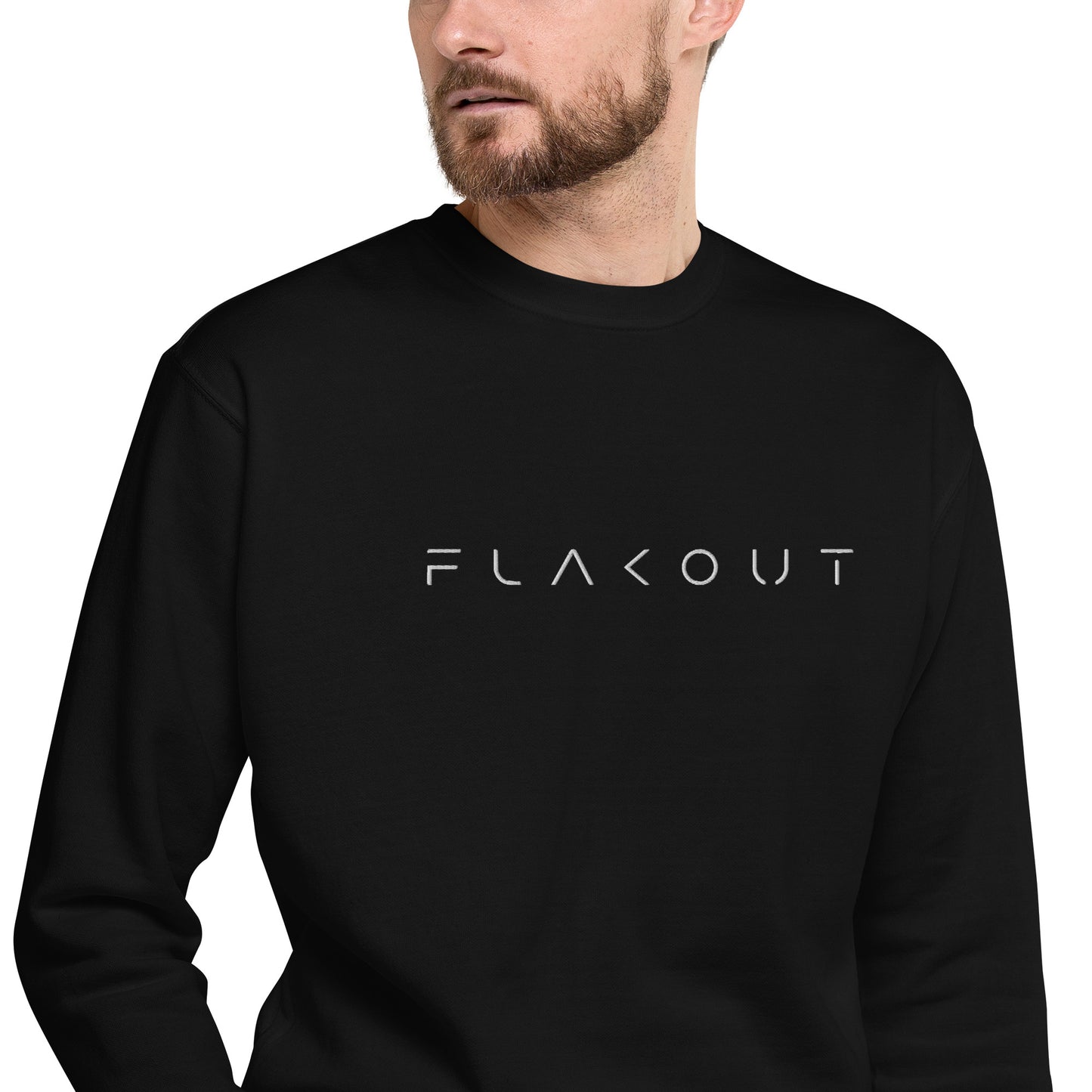 FLAKOUT Logo Embroidered Unisex Fleece Sweatshirt - FLAKOUT