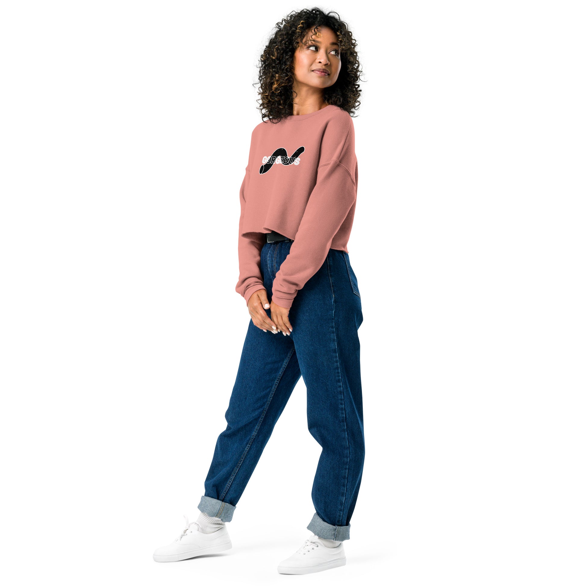 Gorgeous Opullent Allure Women's Crop Sweatshirt - Mauve - FLAKOUT