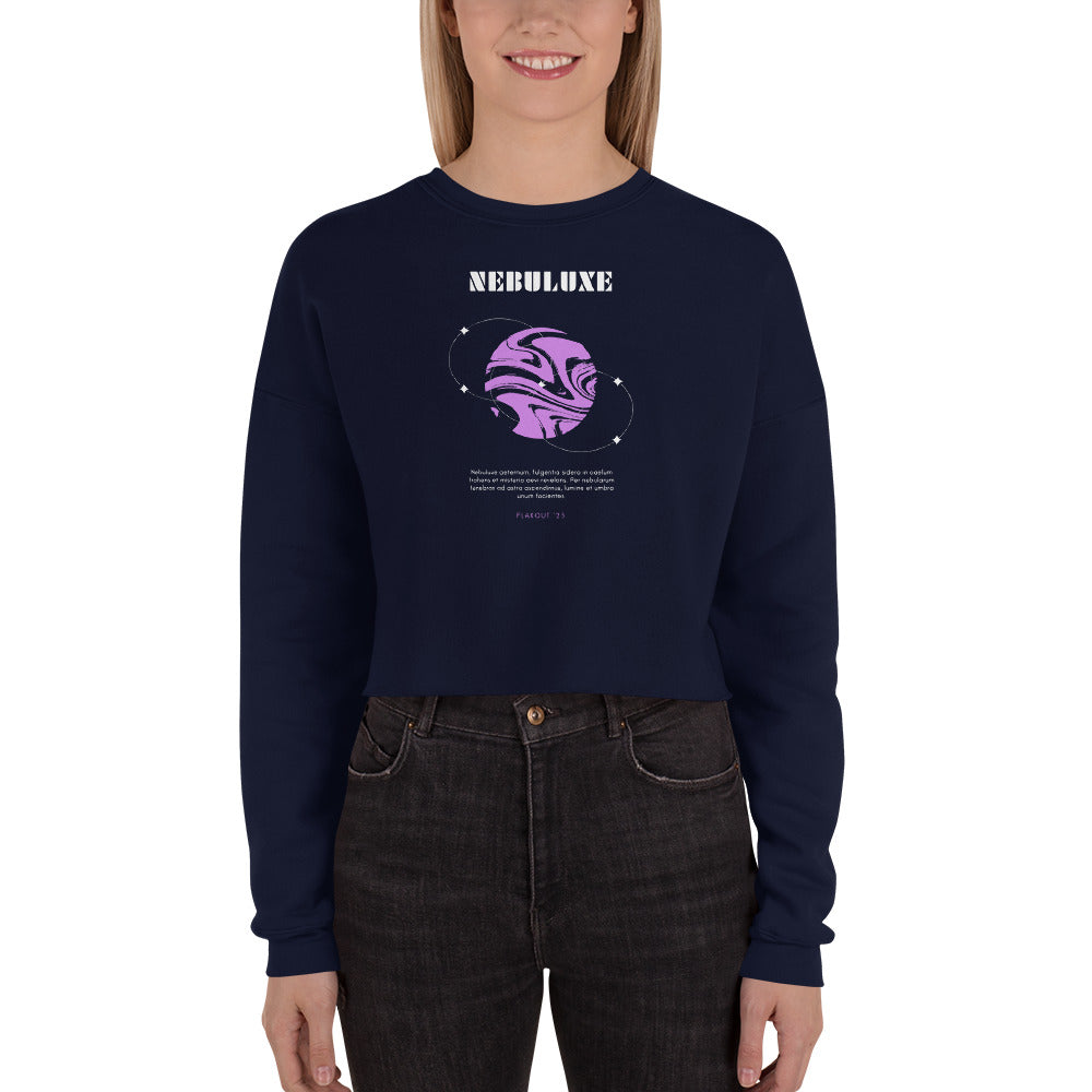 Nebuluxe Brilliance Women's Crop Sweatshirt - Navy - FLAKOUT