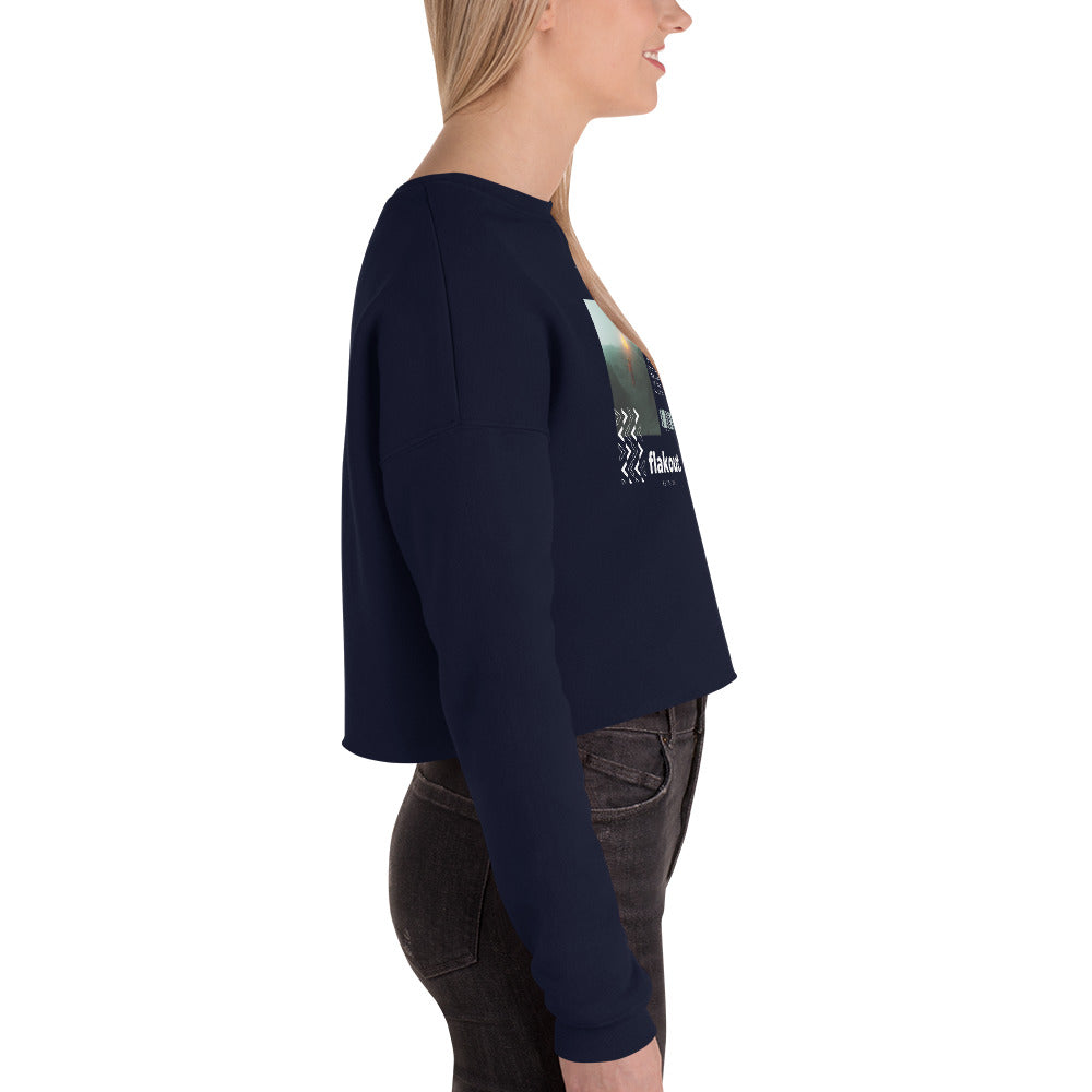 Fly High Voyager Women's Crop Sweatshirt - Navy - FLAKOUT