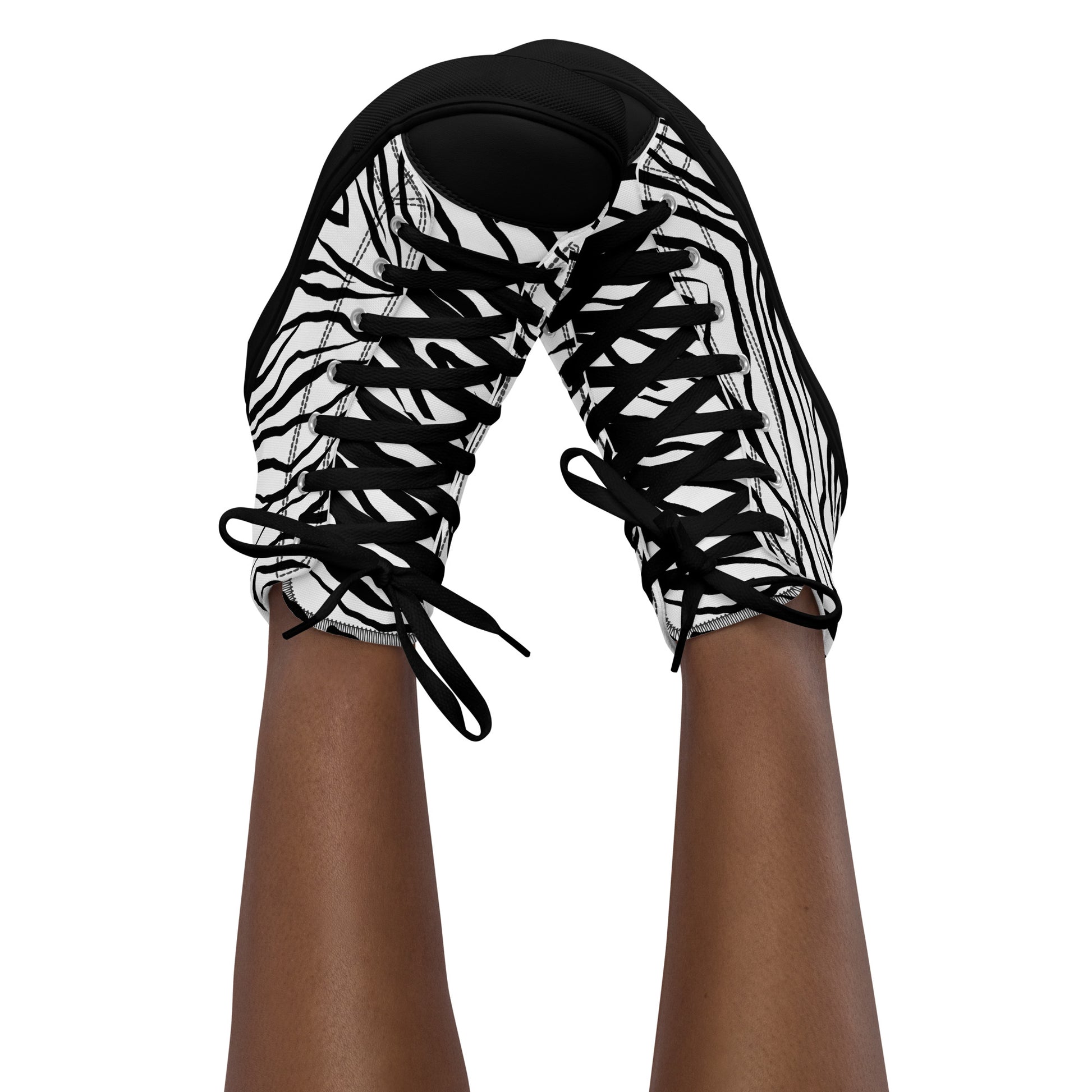 Striped Zebra Vibrance Women’s High Top Canvas Shoes - FLAKOUT