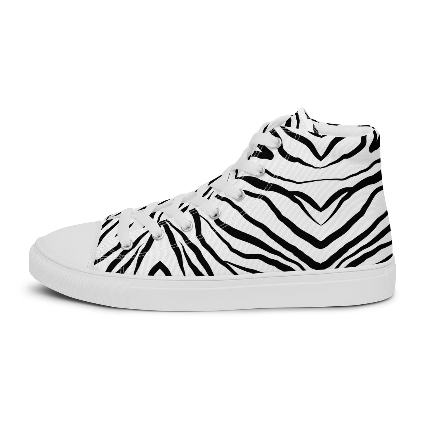 Striped Zebra Vibrance Women’s High Top Canvas Shoes - FLAKOUT