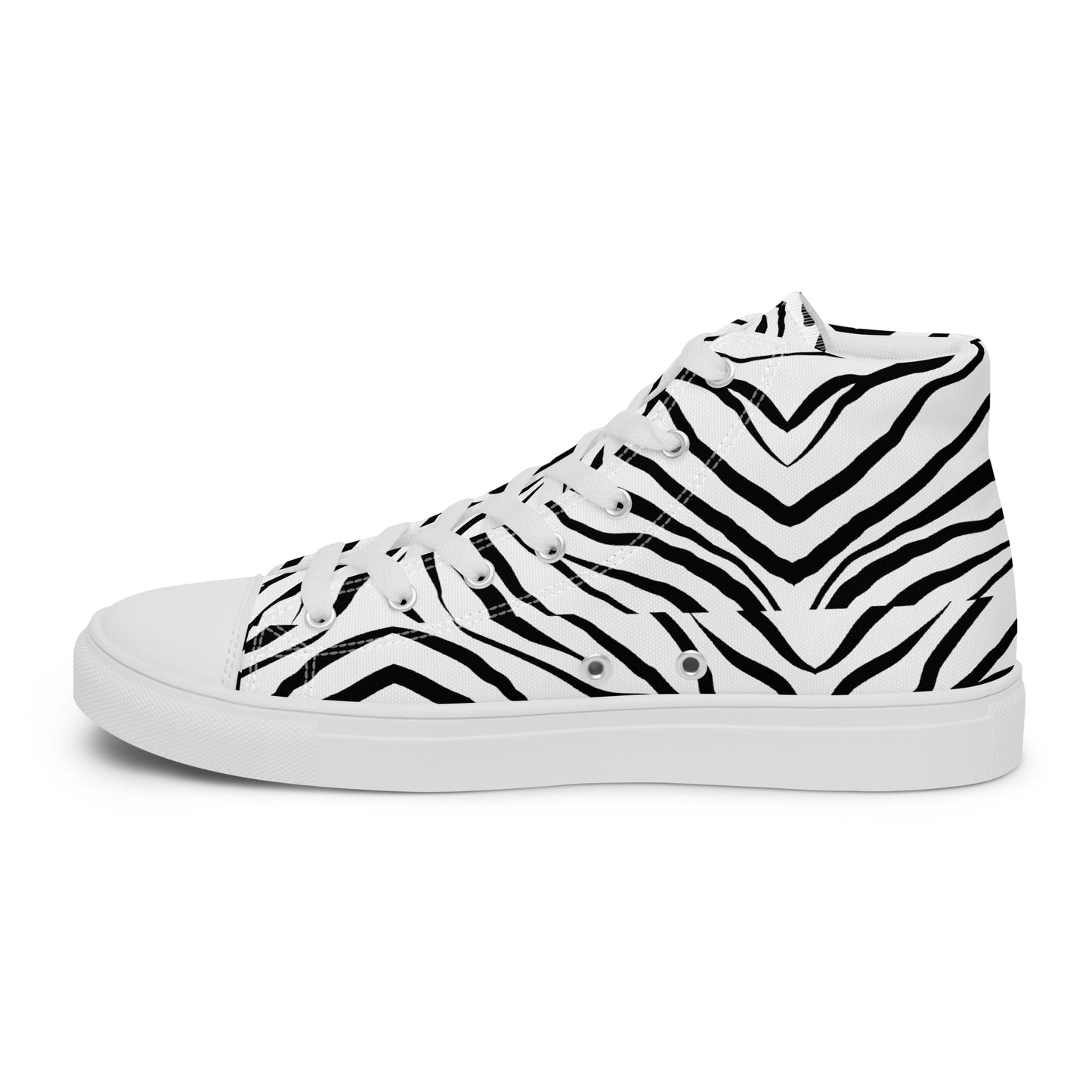 Striped Zebra Vibrance Women’s High Top Canvas Shoes - FLAKOUT