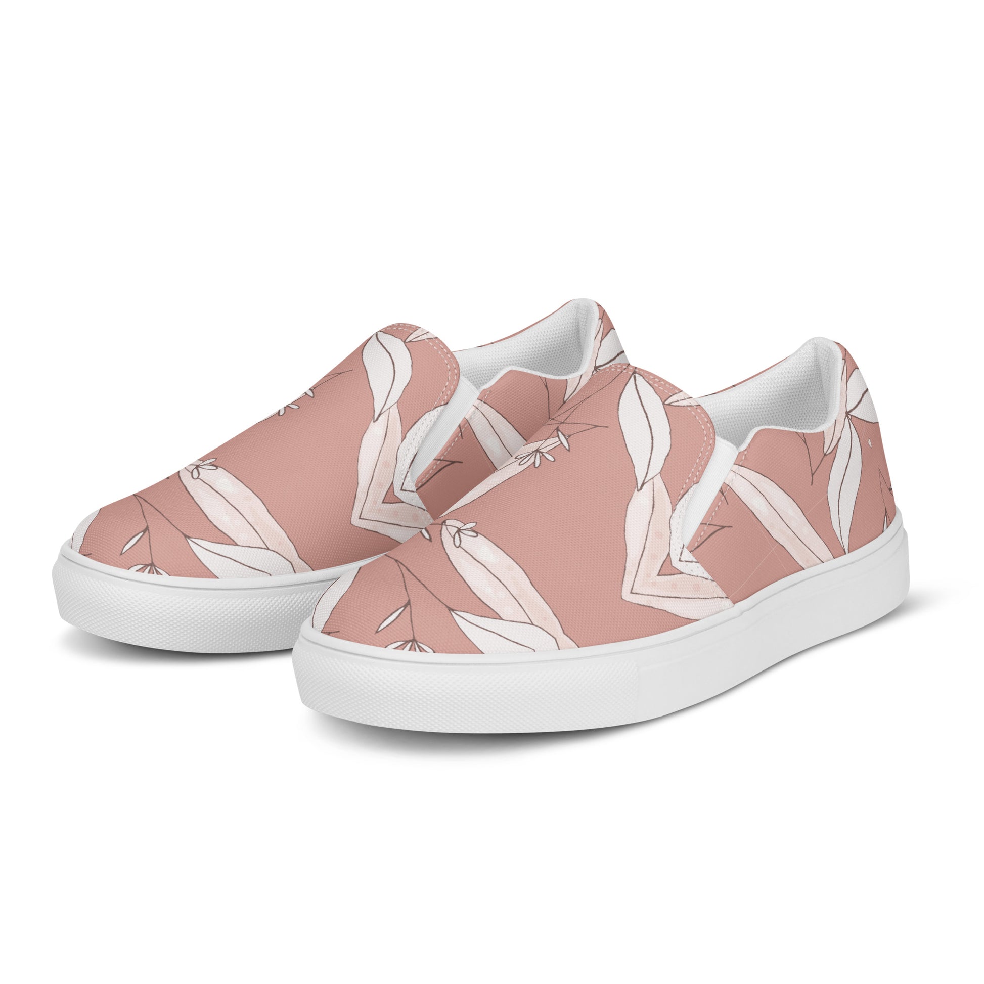 Feathered Finesse Women's Slip-On Canvas Shoes - FLAKOUT