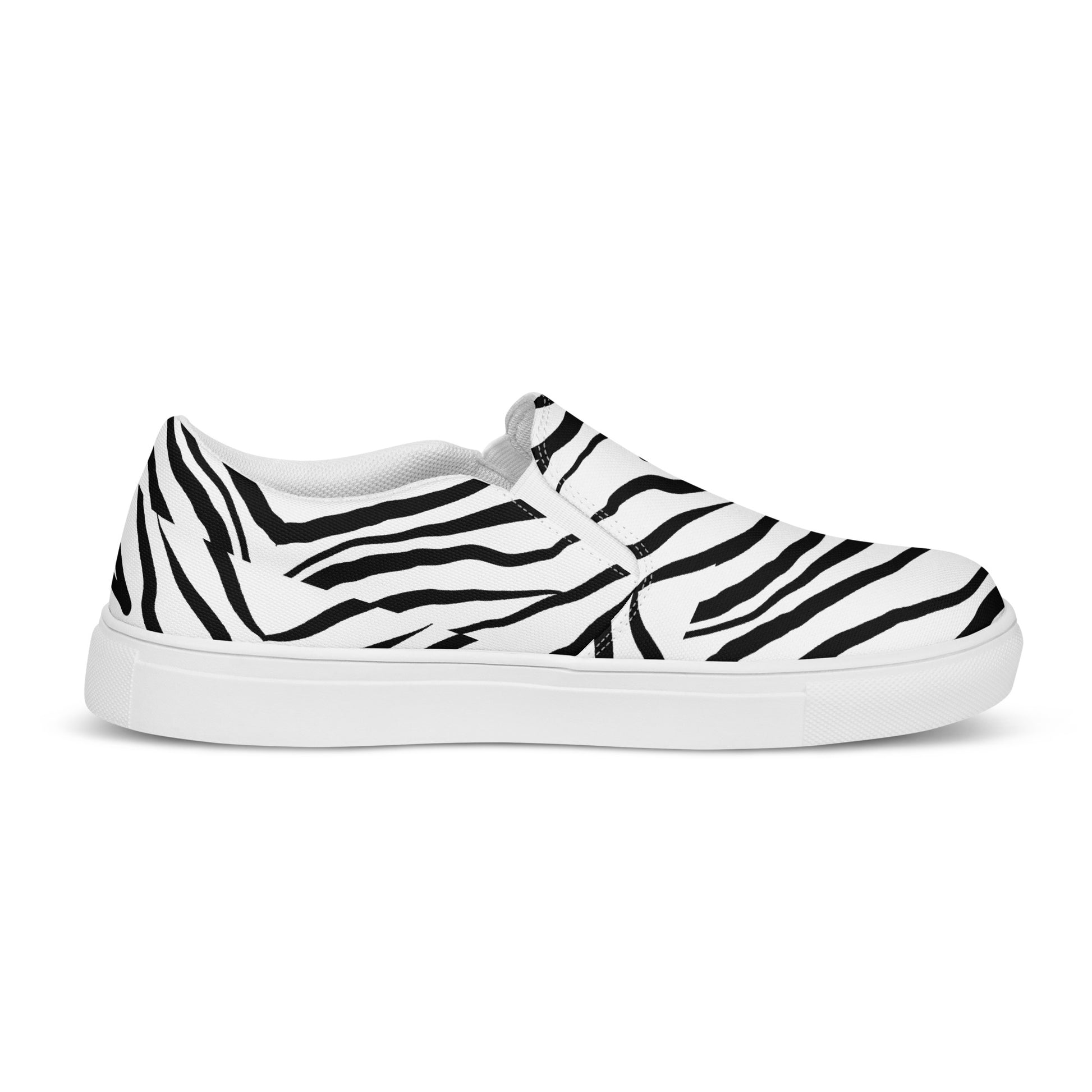 Striped Zebra Vibrance Women's Slip-On Canvas Shoes - FLAKOUT