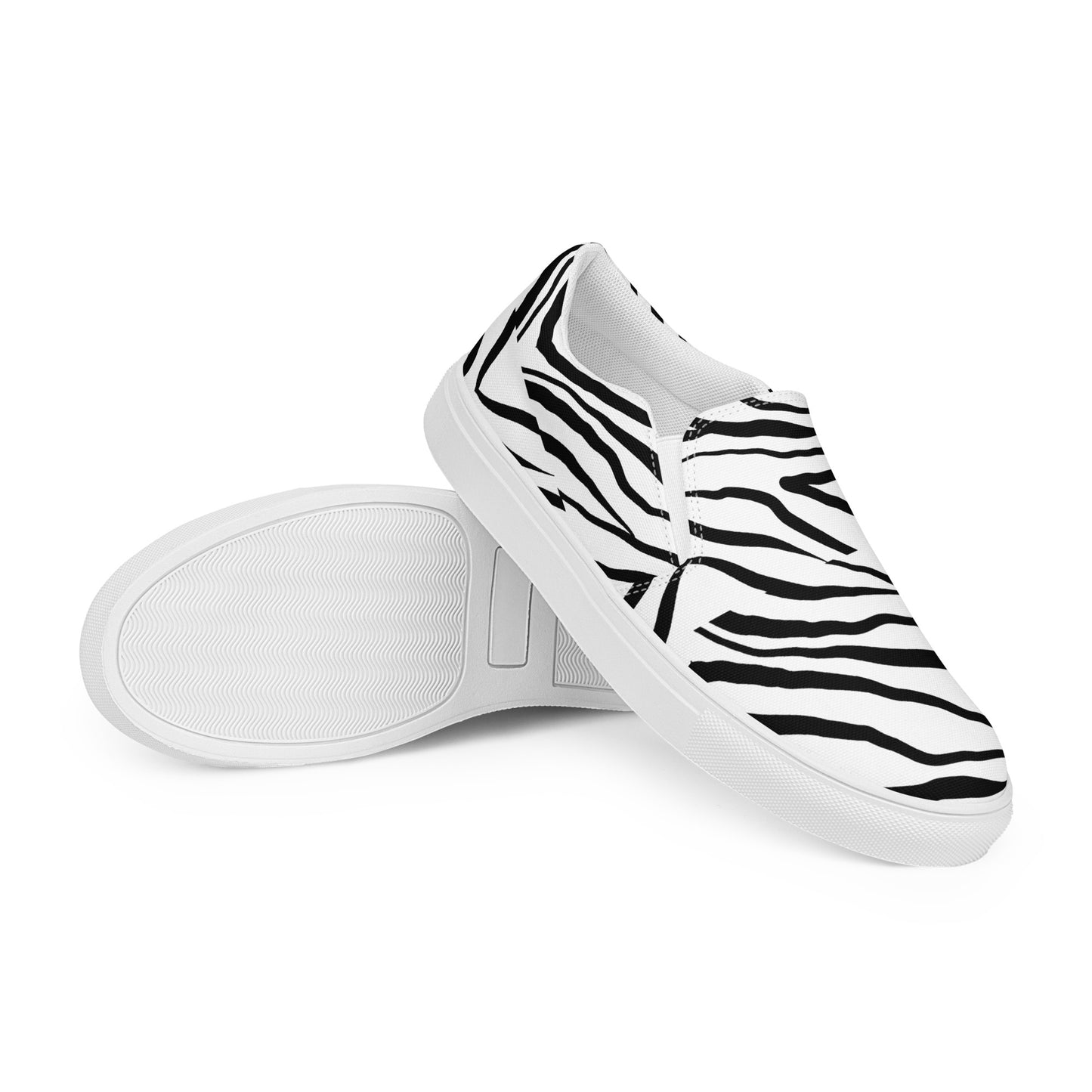 Striped Zebra Vibrance Women's Slip-On Canvas Shoes - FLAKOUT