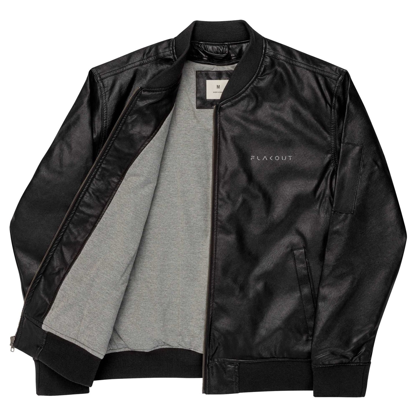 Leather Bomber Jacket - FLAKOUT