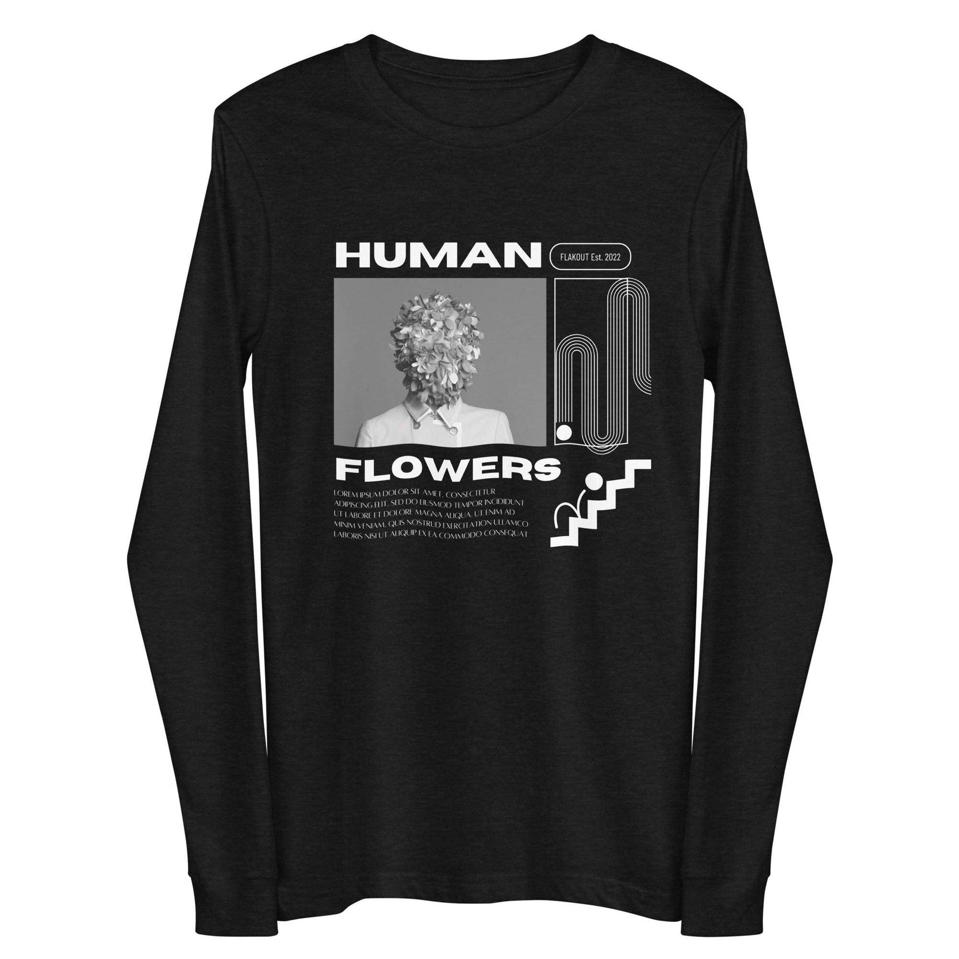 Human Flowers Floral Blooming Long Sleeve Tee - FLAKOUT