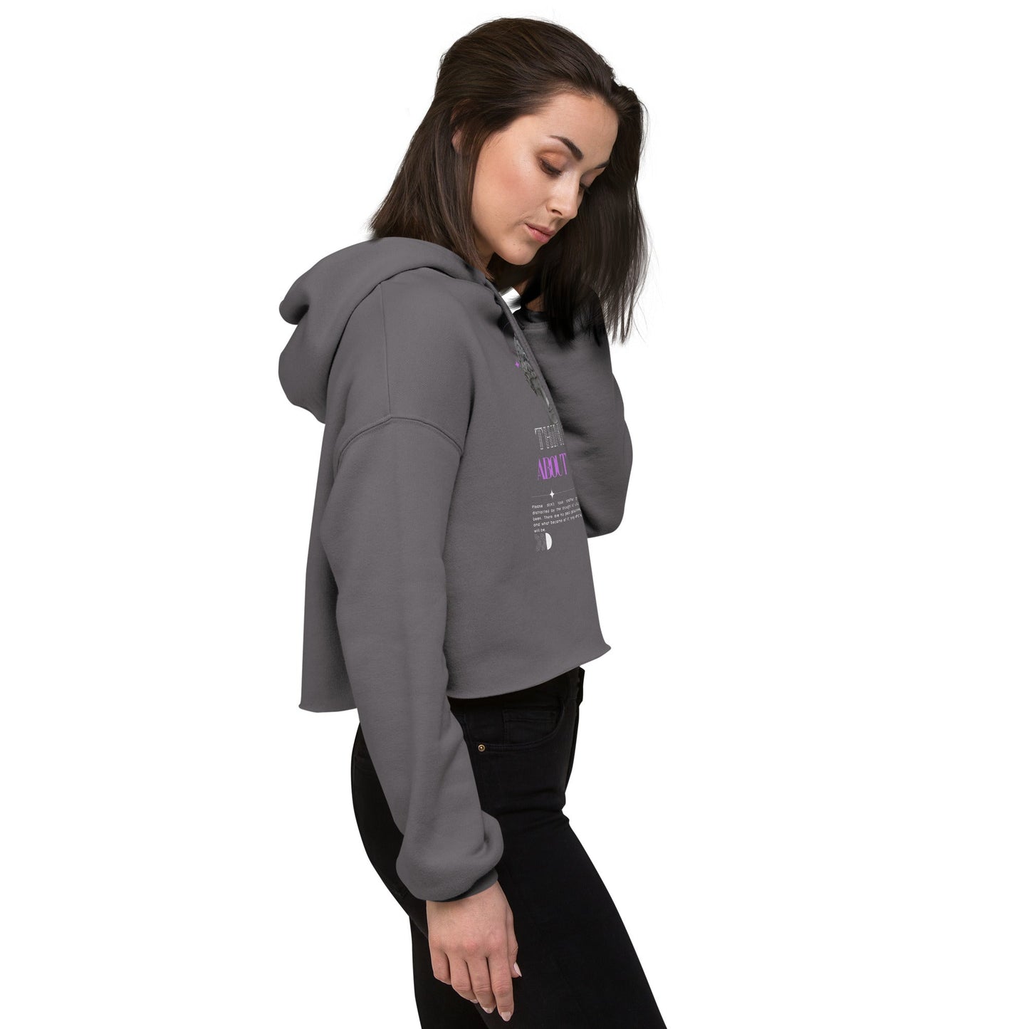 Mindfully Thinki'n About You Women's Crop Hoodie - FLAKOUT